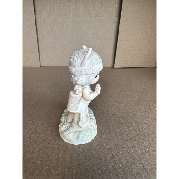 Precious Moments Porcelain Figurine E-1380/G Indian Girl In Orig Box 1980 - Picture 4 of 7